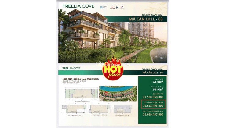 Nhà phố Trellia Cove ven kênh đào