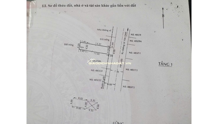 BÁN NHÀ VÀ ĐẤT TẠI P.BÌNH TRỊ ĐÔNG A - DT 126M2 - SHR - 8.7 TỶ TL. LH:0932688139