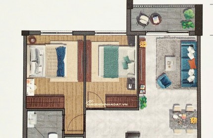 Chính chủ bán căn hộ Privia thiết kế 2PN+1 thông minh