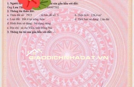 Đất Thổ Cư An Viễn - Trảng Bom - Đồng Nai