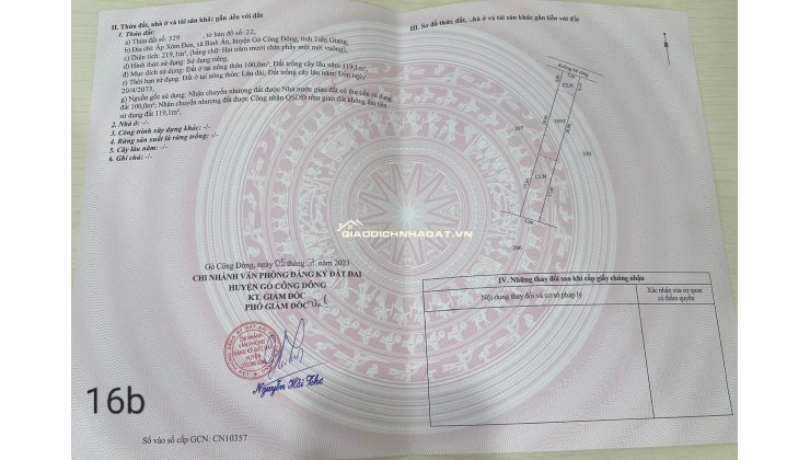 320 triệu có ngay đất vàng tại Bình Ân Gò Công Đông