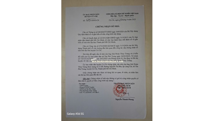 Bán nhà 5x30m Đường Nguyễn Thị Bâu ( sau lưng BV Xuyên Á ) Củ Chi