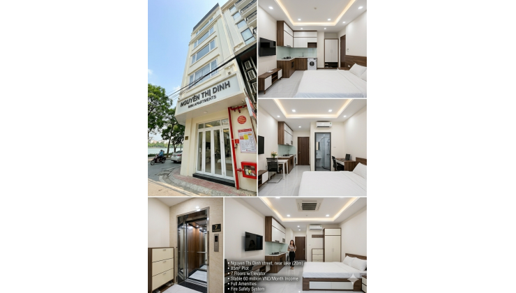 Bán CCMN Nguyễn Thị Định_85m2_7T thang máy_dòng tiền 60tr/th_sát hồ điều hòa
