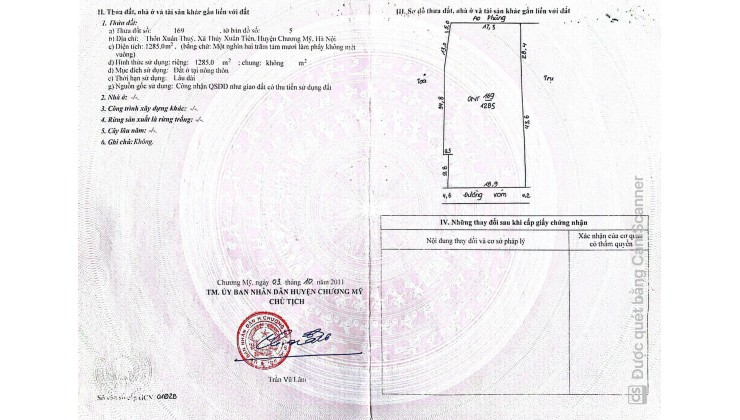 Siêu Phẩm Đất Thuỷ Xuân Tiên - Chương Mỹ - Hà Nội