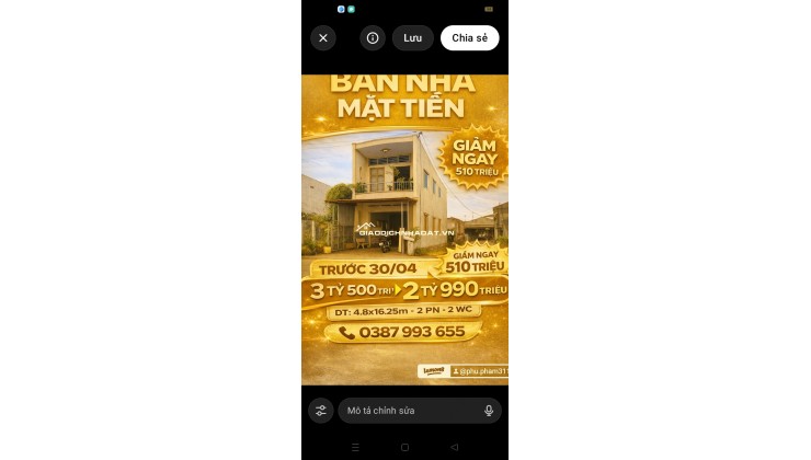  CẮT LỖ MẠNH TRƯỚC 30/04_ CHU NHÀ CẦN BÁN NHANH 