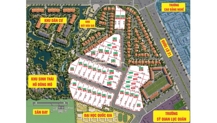 CĐT đất nền Hòa Lạc giá đầu tư F0 DT 100m2-300m2 nhiều vị trí đẹp và uy tín: Giá từ 2 tỷ-3 tỷ-4tỷ