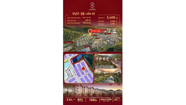 BÁN BIỆT THỰ LIỀN KỀ 63M2 GẦN BIỂN TẠI DỰ ÁN VINHOMES HẢI VÂN BAY CỦA CĐT GROUP