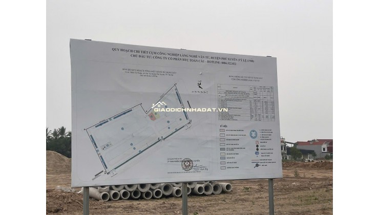 ĐẤT ĐỐI DIỆN KCN LÀNG NGHỀ MAY VÂN TỪ - PHÚ XUYÊN, DT 80M2 CHỈ 2.6TỶ. LH:0336952536.