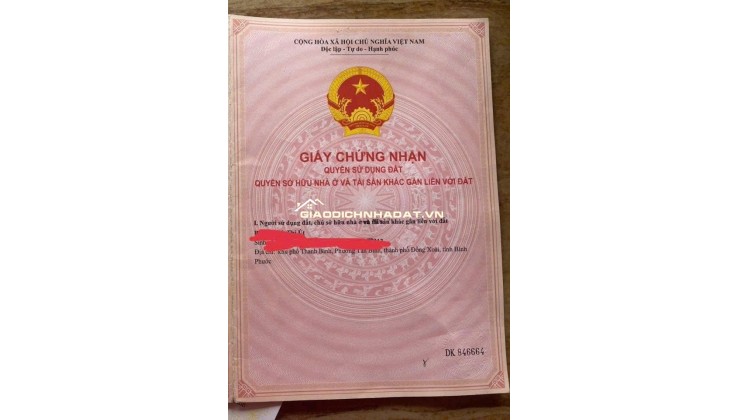 BÁN ĐẤT CHÍNH CHỦ 2400M2 TẠI TP ĐỒNG XOÀI CHỈ 16 TỶ 750 TRIỆU. LH:0977088568.