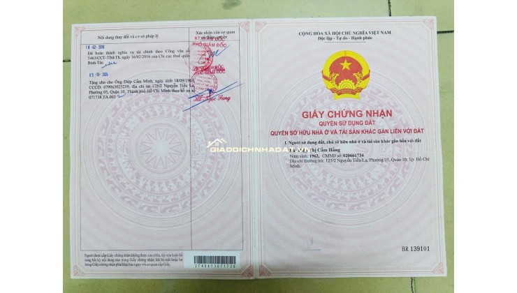 BÁN NHÀ 1074/22/1B ĐƯỜNG TỈNH LỘ 10 (THÔNG VỚI HẺM 111 LÊ ĐÌNH CẨN). LH:0933534006.