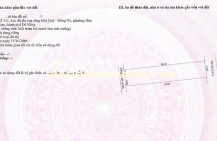 CẦN BÁN ĐẤT ĐƯỜNG BỜ QUAN 3 KHU NAM HOÀ XUÂN 125M2 - 6.8 TỶ. LH:0334681909.