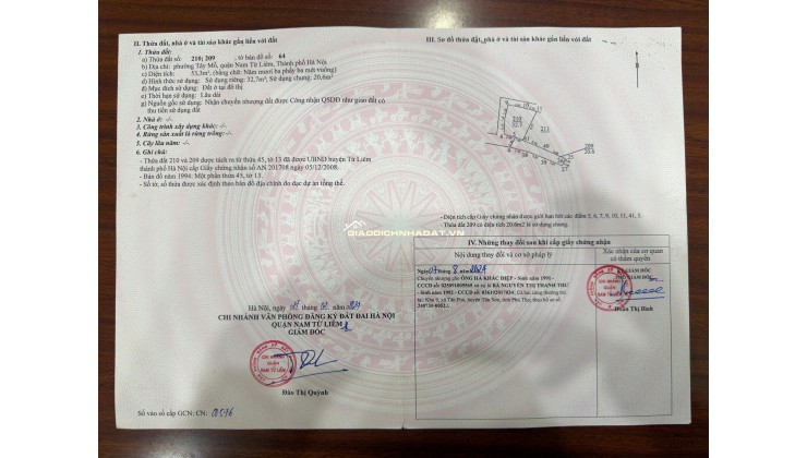 Bán nhà 5T Miêu Nha Tây Mỗ DT33m2, MT4.1m, lô góc, 6.5 tỷ Nam Từ Liêm