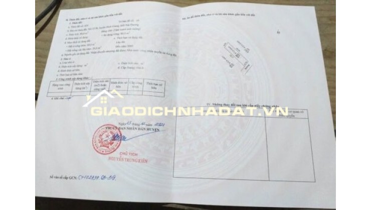 Chính chủ cần bán nhanh lô đất xã Cổ Bi, huyện Bình Giang, Hải Dương