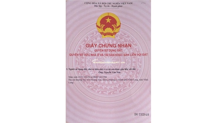 BÁN ĐẤT TẠI HOÁ AN, BIÊN HOÀ, ĐỒNG NAI, DT 4202 M2 SHR 12.5 TỶ. LH:0919228287.