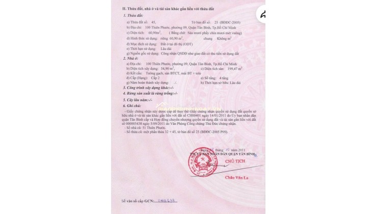 Bán nhà 4 tầng số 100 Thiên Phước P9 Tân Bình vị trí siêu đẹp tiện KD