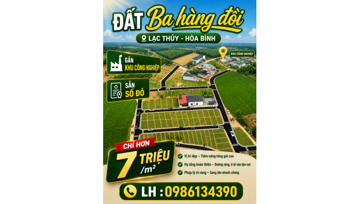 Hơn 400triệu - Có Ngay Lô Đất Full Thổ Cư  Trung Tâm Thị Trấn Ba Hàng Đồi
