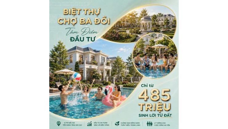 Cơ Hội Sở Hữu Đất Biệt Thự giá Tốt Ngay Trung Tâm  Thị Trấn Ba Hàng Đồi