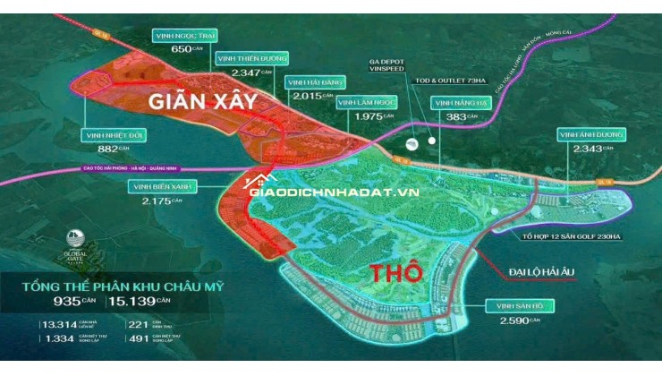 Bán biệt thự liền kề Vinhomes Global Gate Hạ Long 162m2, 4 tầng, 12PN, sổ đỏ, 15 tỷ
