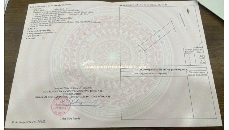 Cần bán GẤP GẤP đất mặt tiền đường Nguyễn Hữu Cảnh Nhơ Trạch 0969128268