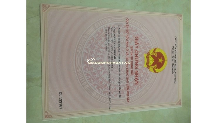 Cần bán nhà chính chủ, vị trí TT Thủ Đức, gần trường học, BV  0969128268
