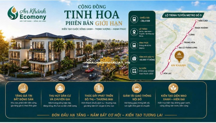 Liền kề 2 mặt tiền.Dự án hót Ecomony giá bán 15 tỷ/70m2