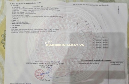 Bán mảnh đất( 8x15 )120m2 full thổ cư. xã Phú Cát Hà Nội,Cách ql21 150m, cạnh trường đại học công nghệ