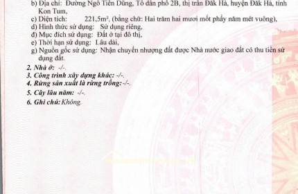 LÔ GÓC ĐẮC ĐỊA – ĐIỂM VÀNG KINH DOANH TẠI ĐẮK HÀ, QUẢNG NGÃI