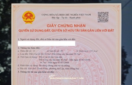 BÁN ĐẤT THỔ CƯ BÌNH LONG – BÌNH PHƯỚC
