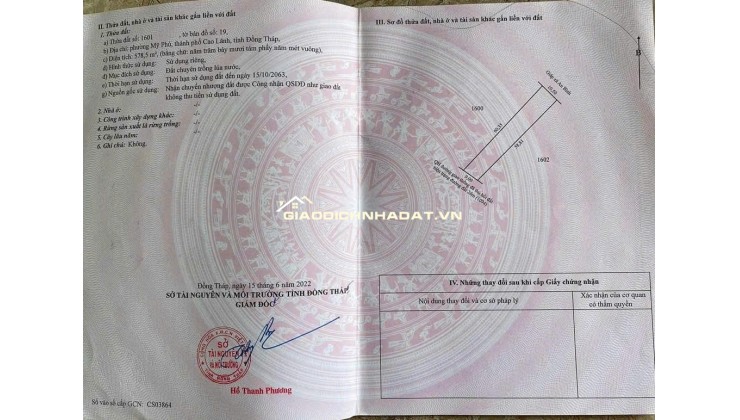 CẦN BÁN KHU ĐẤT TIỀM NĂNG MẶT TIỀN TUYẾN TRÁNH QL30 – GẦN CHỢ MỸ PHÚ. LH:0907682333.