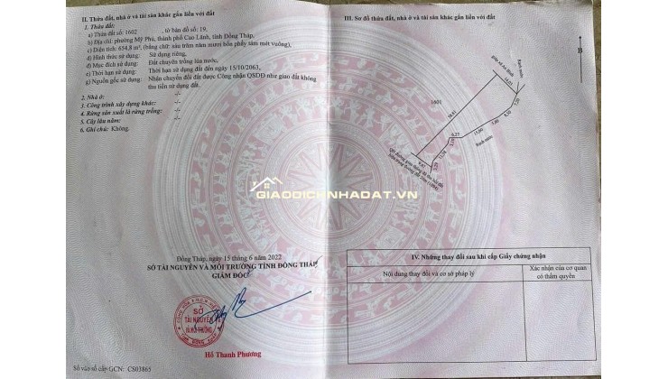 CẦN BÁN KHU ĐẤT TIỀM NĂNG MẶT TIỀN TUYẾN TRÁNH QL30 – GẦN CHỢ MỸ PHÚ. LH:0907682333.