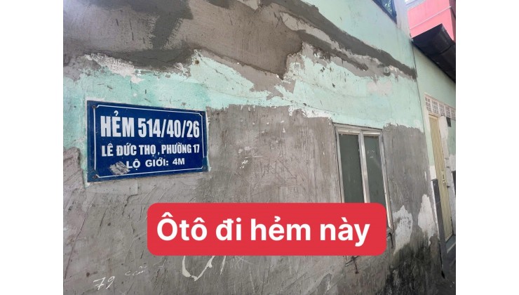 GÒ VẤP – NHÀ 4 TẦNG – HẺM XE HƠI CHỈ 7TỶ