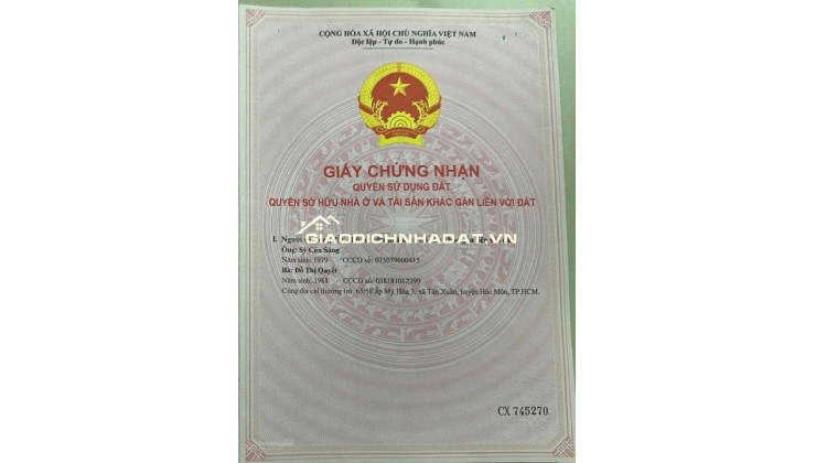 Bán đất tại Mỹ Hoà 3, Hóc Môn, 13 tỷ, 164m2, mặt tiền 10m, ngõ 6m