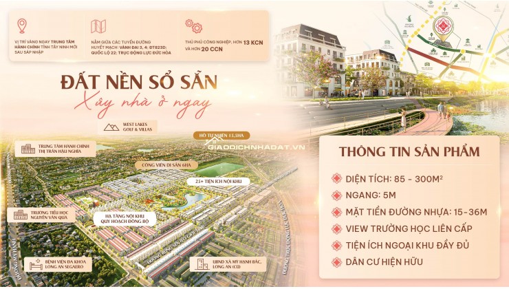 Đất nền sổ sẵn tại Long An, pháp lý hoàn chỉnh, nhận đất xây nhà ngay, chỉ từ 2,1 tỷ/nền