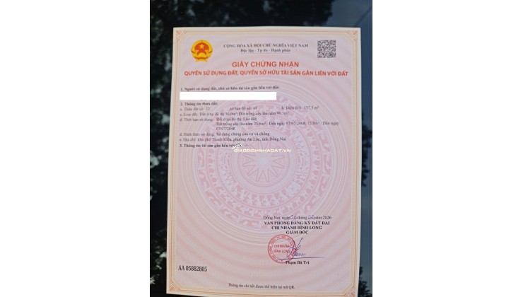 BÁN ĐẤT THỔ CƯ BÌNH LONG – BÌNH PHƯỚC