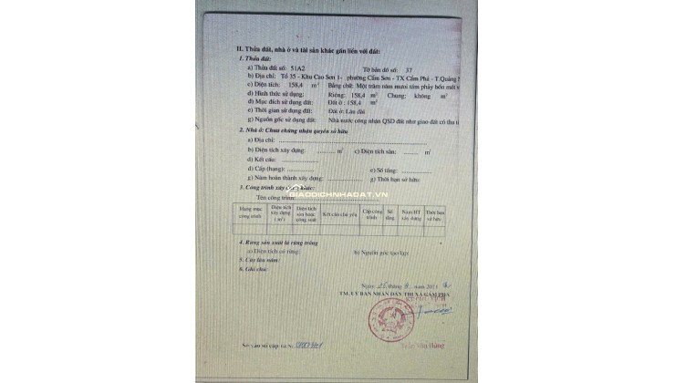 TÔI CẦN BÁN NHÀ, SỔ ĐỎ CHÍNH CHỦ - TỔNG DIỆN TÍCH 158,4MV - 2.5 TỶ. LH:0902295065.