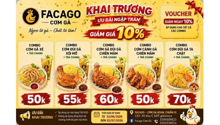 ĐẾN VỚI: FACAGO – CƠM GÀ NGON CHUẨN VỊ - TẠI DƯƠNG NỘI HN.  ĐẶT MÓN LH:0389508633 – 0395938654.