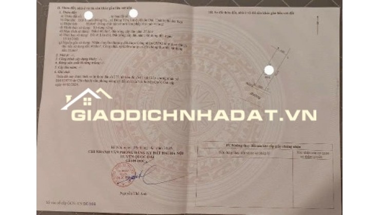 Cần bán lô đất 85,6m2 tại Đông Yên, Quốc Oai - Chính chủ, Sổ đỏ