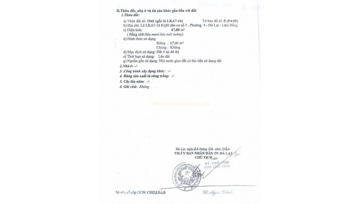 Bán đất thổ cư view rừng thông tại Phường 4 Đà Lạt