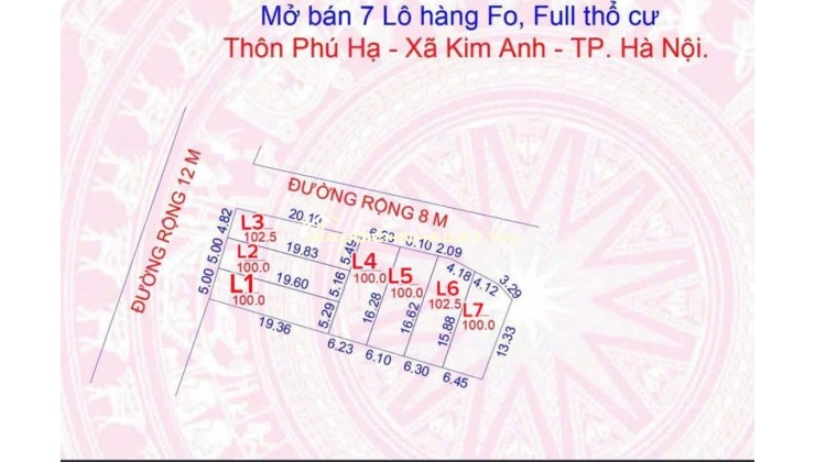 Bán đất nền tại Phú Hạ, Sóc Sơn, Hà Nội, 2,6 tỷ, 100m2
