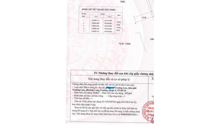  NHÀ PHỐ 53M2, 3 TẦNG, HOÀN CÔNG ĐỦ, ĐƯỜNG Ô TÔ, GẦN CHỢ LONG TRƯỜNG  5 TỶ