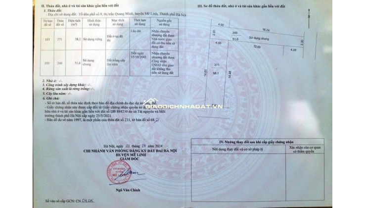 2 MẶT THOÁNG ẤP TRE, QUANG MINH – 58 M² – 3,X TỶ - CHÍNH CHỦ
