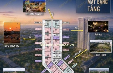 Căn hộ Ecopalace Đăk Lăk 2 phòng ngủ, tầng cao, view hoàng hôn thành phố