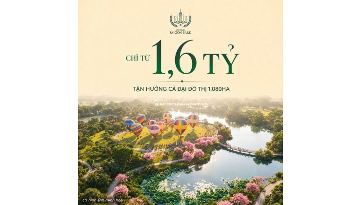 chỉ từ 1,6 TỶ – Tận hưởng trọn vẹn đại đô thị 1.080 Hecta Vinhomes Saigon Park (Vinhomes Hóc Môn)