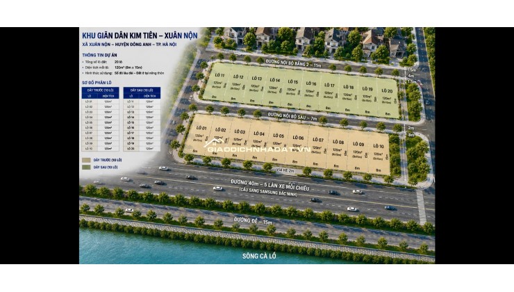BÁN 120m2 ĐẤT GIÃN DÂN KIM TIÊN – XUÂN NỘN, ĐÔNG ANH