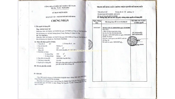 Chính chủ cần bán 2 căn nhà giá cực tốt tại Tân Bình và Gò Vấp