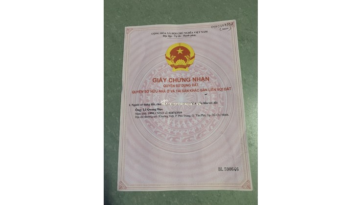 (Chính chủ cần bán) đất mặt tiền Dt749a,Tp.hcm