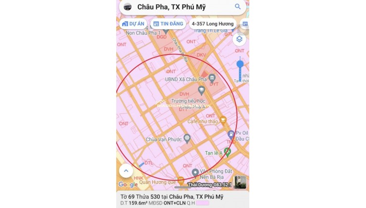 BÁN ĐẤT TẠI CHÂU PHA-TPHCM, DT 153M2 SHR 1.180 TỶ. LH:0913976848 - A TOẠI (CHÍNH CHỦ)