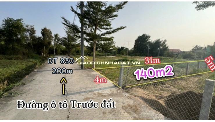 BÁN LÔ ĐẤT THỔ CƯ VỊ TRÍ ĐẸP TẠI ẤP 6 XÃ TÂN TRẠCH, CẦN ĐƯỚC, LONG AN. LH:0903187068.
