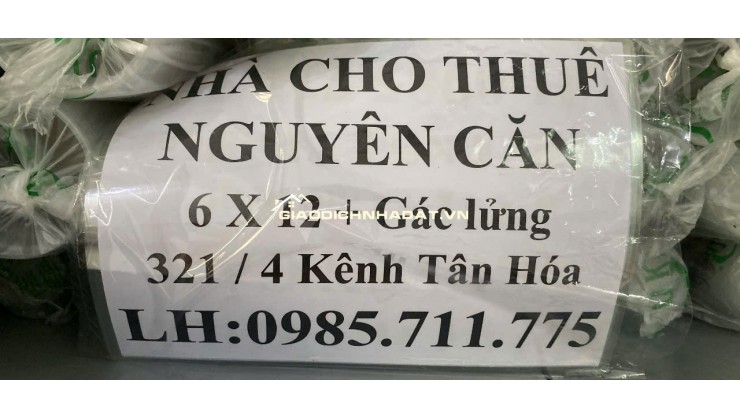Cho thuê nhà mặt nguyên căn có gác, có thể kinh doanh và ở lại.