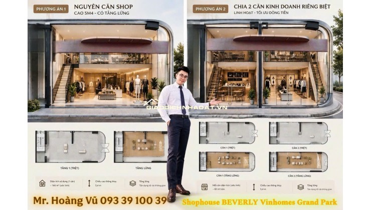 Một mặt bằng hai chiến lược Shophouse Beverly Vinhome Quận 9 lời ngay 5%: từ 129 triệu/m2